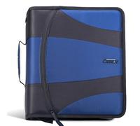 Case-it The Dual 2.0 Zipper Binder Backpack - Two 2 Inch D-Rings - 5 Subject File Folder - Multiple Pockets - 800 Sheet Capacity - Comes with Shoulder Strap - Blue Dual-301