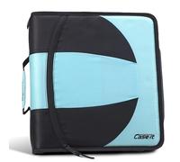 Case-it The Dual 2-in-1 Zipper Binder | Two 1.5-Inch D-Rings, 600 Sheet Capacity, Pencil Pouch & Multiple Pockets | School & Office Organizer with Shoulder Strap | Dual-101 Spearmint