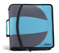 Case-it The Dual 2-in-1 Zipper Binder | Two 1.5-Inch D-Rings, 600 Sheet Capacity, Pencil Pouch & Multiple Pockets | School & Office Organizer with Shoulder Strap | Dual-101 Teal