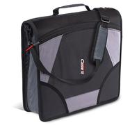 Case-it The King Sized Zip Tab Zipper Binder - 4 Inch D-Rings - 5 Subject File Folder - 800 Sheet Capacity - Jet Black D-186