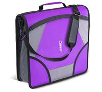 Case-it The King Sized Zip Tab Zipper Binder - 4 Inch D-Rings - 5 Subject File Folder - 800 Sheet Capacity - Deep Purple D-186