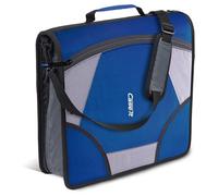 Case-it The King Sized Zip Tab Zipper Binder - 4 Inch D-Rings - 5 Subject File Folder - Multiple Pockets - 800 Sheet Capacity - Comes with Shoulder Strap - Midnight Blue D-186
