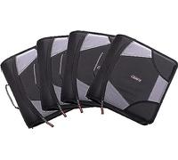 Case-it The King Sized Zip Tab Zipper Binder - 4 Inch D-Rings - 5 Subject File Folder - Multiple Pockets - 800 Sheet Capacity - Comes with Shoulder Strap - Jet Black D-186 (6 Pack)