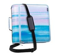 Case-it The Mighty Zip Tab Zipper Binder - 3 Inch O-Rings - 5 Color Tab Expanding File Folder - Multiple Pockets - 600 Sheet Capacity - Comes with Shoulder Strap, D-146 Watercolor Sky