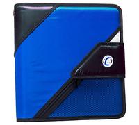 Case-it The Open Tab Velcro Opening Binder - 2 Inch O-Rings - 5 Color Tab Expanding File Folder - Multiple Pockets - 400 Sheet Capacity - Blue S-826-A