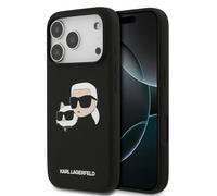 Karl Lagerfeld LiquidSilicone Karl and Choupette Head Case for iPhone17Pro Black