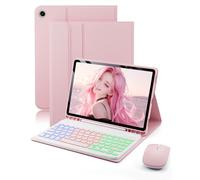 Case Keyboard for Galaxy Tab A11 Plus / A9 Plus Tablet 11 inch Samsung Tab A11+ (2025) A9+ (2023) 11inch Dazzle Magic Keyboard Backlit Built-in Pencil Holder with Mouse Pink