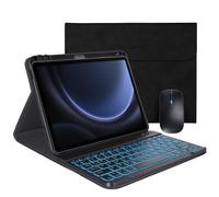 Case Keyboard for Samsung Galaxy Tab S10 Lite / S10 FE / S9 FE / S9 / S8 10.9-11 inch (Black+Mouse, for 10.9/11 Inch-S10FE/S9FE/S9/S8/S7)