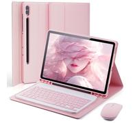 Case Keyboard for Samsung Galaxy Tab S10 Ultra / S9 Ultra 14.6 inch / S8 Ultra 14.6 inch - Mouse and Detachable Keyboard with S Pen Holder - Pink