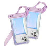 Case-Mate 2 Pack Soap Bubble IP68 Waterproof Phone Pouch - Floating Waterproof Phone Case w/Crossbody Lanyard - Compatible w/All Devices, Touchscreen Friendly - Iridescent