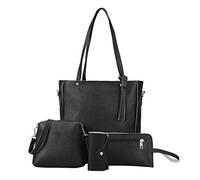 Case Mate 20 Pro Wallet Four Piece Shoulder Bag Women's Purses Large (Black, One Size)