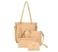 Case Mate 20 Pro Wallet Four Piece Shoulder Bag Women's Purses Large (Khaki, One Size)