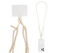 Case-Mate Crossbody Phone Lanyard/Chain [Works with All Phones] Hands-Free Cell Phone Charm/Strap - Neck Chain Holder for iPhone 17 Pro Max / 16 Pro Max / 15 Pro Max / 14/ S25 Ultra / S24 - Beige Rope