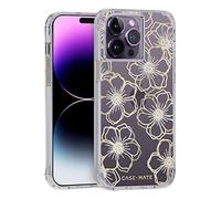 Case-Mate Floral Gems Case protective cover compatible with Apple iPhone 14 Pro Max flowers [Shockproof | Up to 10ft drop protection | Made from recycled material] - Glitter