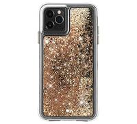 Case-Mate - Glitter Waterfall - Protective Case Cover for iPhone 11 Pro Max Compatible with Wireless Charging - Gold