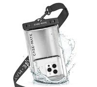 Case-Mate IP68 Waterproof Phone Pouch - Travel Beach Cruise Ship Essentials - Floating Waterproof Phone Case with Crossbody Lanyard for iPhone 16 Pro Max/15 Pro Max/14 Pro/13/12/S24 - Silver Chrome