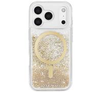 Case-Mate iPhone 17 Pro Case [Compatible with MagSafe] - Liquid Glitter Phone Case with 12ft Drop Protection - Premium Magnetic Cover for iPhone 17 Pro - Gold Waterfall