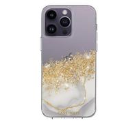 Case-Mate Karat Marble Case protective cover compatible with Apple iPhone 14 Pro Max gold [Shockproof Genuine 24 Leaf 10ft drop protection Recycled material] - Marble/Clear