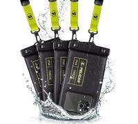 CASE-MATE Pelican Marine - IP68 Phone Pouch/Case (4 Pack Regular Size) - Floating Phone Case for iPhone 14 Pro Max/ 13 Pro Max/ 12 Pro Max/ S23 Ultra - Detachable Lanyard - Black/Yellow