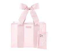 Case-Mate Pink Bow Beach Tote - Lightweight Beach Bag with Phone Pouch for Women - Waterproof, Tip-Proof, Foldable & Washable - Tote Bag for Beach, Pool, Travel and Vacation - Large