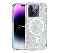 Case-Mate Twinkle MagSafe Case protective cover compatible with Apple iPhone 14 Pro glitter [10ft drop protection Recycled material Integrated ring Iridescent Design] - Stardust