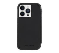 Case-Mate Wallet Genuine Leather BookCase compatible with Apple iPhone 14 Pro case leather [10ft drop protection | Integrated magnetic ring incl. money and card slots | Handmade leather] - Black