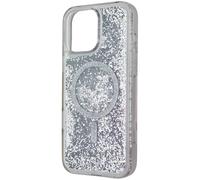 Case-Mate iPhone 16 Pro Max Case [Compatible with MagSafe] - Sparkly Liquid Glitter Phone Case with 12ft Drop Protection - Premium Magnetic Cover for iPhone 16 Pro Max - Silver Waterfall