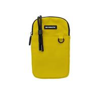 case&me borsetta a tracolla per smartphone, tracolla regolabile, zip, due tasche, giallo