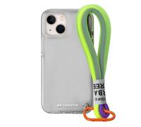 case&me cover con laccetto Urban per iPhone 14, laccio multiuso rimovibile, cover fashion, trasparente