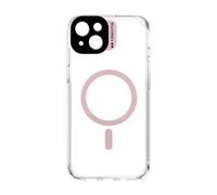 case&me cover trasparente con modulo MagSafe per iPhone 15 Plus, compatibile con MagSafe, protezione per fotocamera, rosa