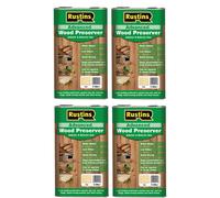 Case of 4 x Rustins Quick Drying Advanced Wood Preserver Protector Clear 5 Litre