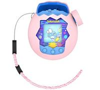 Case Protector for Tamagotchi Paradise, Soft Silicone 360° Full Protection, Flower Lanyard, Anti-Scratch/Shock, Slim Pink