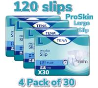 CASE SAVER 4 PACKS OF TENA SLIP PLUS LARGE SLIPS INCONTINENCE AIDS PANTS