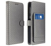 Case Smartphone Universal Cover Portfolio Case Cover XXL Argent Holder + Mirror