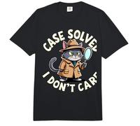 Case Solved I Don't Care Cat Detective Comfort Colors Adult Heavyweight T-Shirt