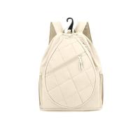 Case Tennis Badminton Pickleball Backpack with Secure Racket Strap and Shoe Storage Resilient Polyester with UPF Lining Suitable for Gym Outdoor use, Beige, Beige