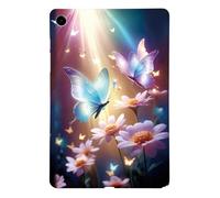 Case TPU for Lenovo Tab P12 12.7" Soft Lightweight Protective Cover with TPU Slim Soft Tablet Back Cover for Lenovo Tab P12 12.7" Light-up Butterfly and Flower Pattern