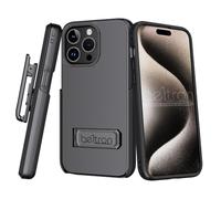 Case with Belt Clip for iPhone 15 Pro, BELTRON Slim Protective Full Body Grip Case & Swivel Belt Holster with Kickstand/Card Holder - Compatible with Apple iPhone 15 Pro 2023
