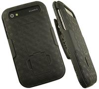 Case with Clip for BlackBerry Classic, Nakedcellphone Black Kickstand Hard Cover + Belt Hip Holster Holder Combo for BlackBerry Classic Phone (Q20, SQC100-1, SQC100-2)