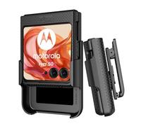 Case with Clip for Motorola RAZR 2024, BELTRON Snap-On Protective Cover with Rotating Belt Hip Holster Combo & Built in Kickstand for RAZR 50 (NOT Ultra) - Matte Black