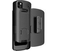 Case with Clip for Zebra TC53 TC58 Mobile Computer Scanner, Nakedcellphone Slim Hard Shell Cover with Kickstand and [Rotating/Ratchet] Belt Hip Holster Holder Combo - Black