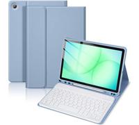 Case with Keyboard for Samsung Galaxy Tab A11+/A9+ 11 inch 2025/2023, Keyboard for Samsung A11 Plus/A9 Plus Tablet, Slim PU Cover with Wireless Keyboard for Tablet Samsung A11+ Plus (Blue)