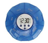 Case with Voice Reminder Alarm for Medication Times, Portable 7 Day Organizer with Smart Alerts and Large Display (Blue) (Blue)