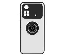 Case Xiaomi Poco M4 Pro Bi-material Metal Ring Function Stand black