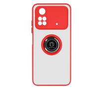 Case Xiaomi Poco M4 Pro Bi-material Metal Ring Function Stand red