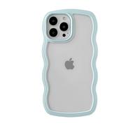 Caseative Cute Curly Wave Frame Shape Shockproof Soft Compatible with iPhone Case (Green,iPhone 13 Pro Max)