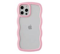 Caseative Cute Curly Wave Frame Shape Shockproof Soft Compatible with iPhone Case (Pink,iPhone 12 Pro Max)