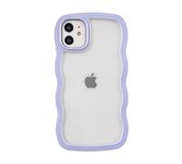 Caseative for iPhone 11 Case,Cute Curly Wave Frame Shape Shockproof Soft Phone Case (Purple)