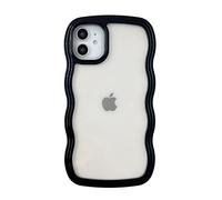Caseative for iPhone 11 Case, Cute Curly Wave Frame Shape Shockproof Soft Phone Cover Case Compatible with iPhone (Black,iPhone 11)