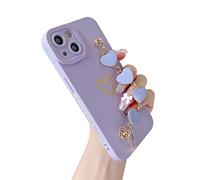 Caseative for iPhone 11 Case,Cute Love Heart Wrist Strap Chain Bracelet Phone Case (Purple)
